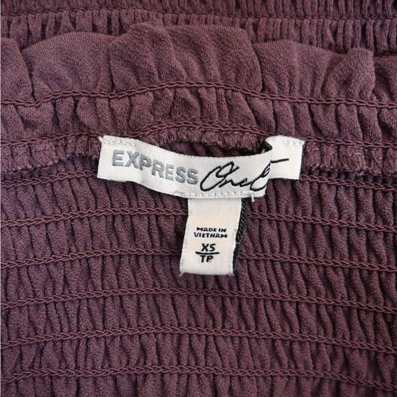 Express One Eleven Women's XS Dark Purple Peasant Top - Picture 8 of 9